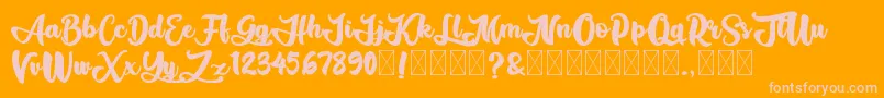 AliandoRocky Font – Pink Fonts on Orange Background