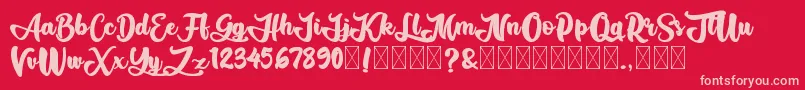 AliandoRocky Font – Pink Fonts on Red Background