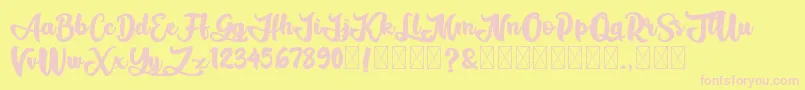Fonte AliandoRocky – fontes rosa em um fundo amarelo