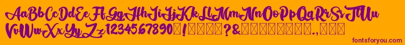 AliandoRocky-Schriftart – Violette Schriften auf orangefarbenem Hintergrund