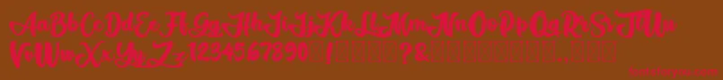 AliandoRocky-Schriftart – Rote Schriften auf braunem Hintergrund