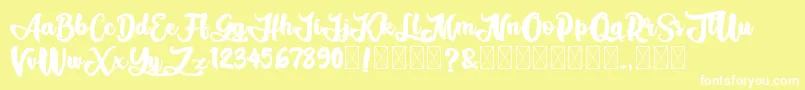 フォントAliandoRocky – 黄色い背景に白い文字