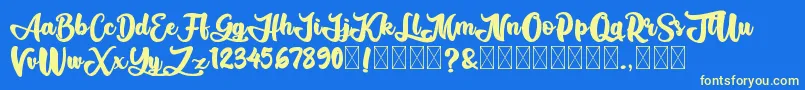 フォントAliandoRocky – 黄色の文字、青い背景