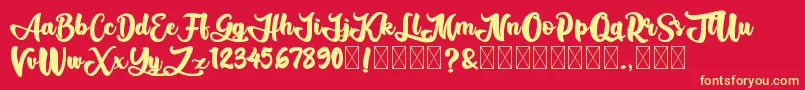 AliandoRocky Font – Yellow Fonts on Red Background