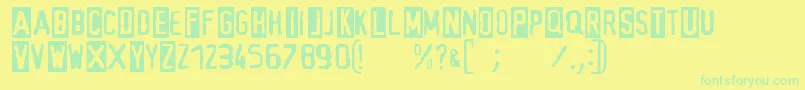 Alias Font – Green Fonts on Yellow Background