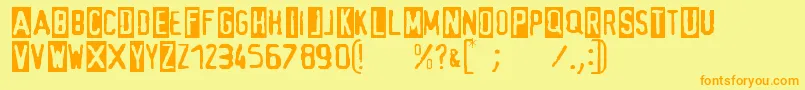 Alias Font – Orange Fonts on Yellow Background