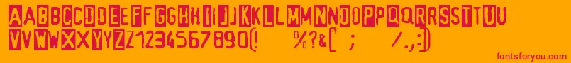 Alias Font – Red Fonts on Orange Background