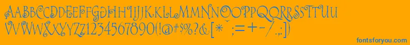 Alice Font – Blue Fonts on Orange Background