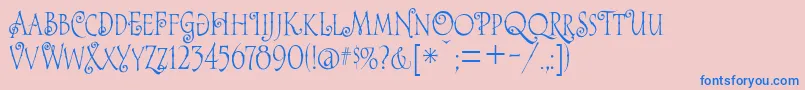 Alice Font – Blue Fonts on Pink Background