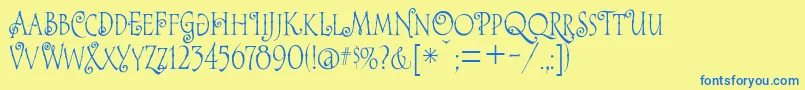 Alice Font – Blue Fonts on Yellow Background