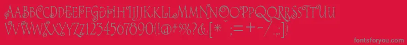 Alice Font – Gray Fonts on Red Background