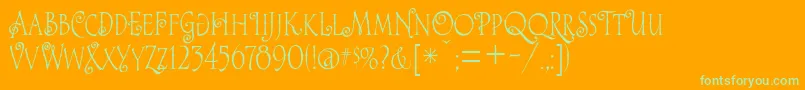 Alice Font – Green Fonts on Orange Background