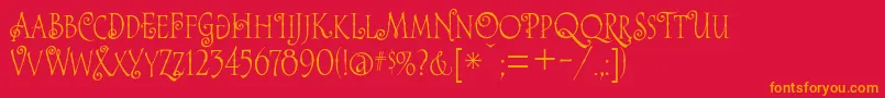 Alice Font – Orange Fonts on Red Background