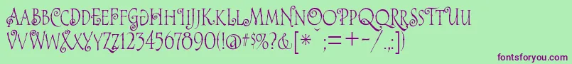 Alice Font – Purple Fonts on Green Background