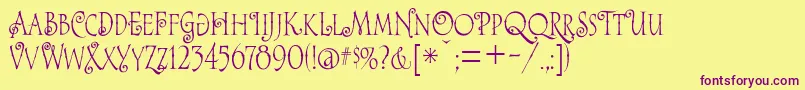 Alice Font – Purple Fonts on Yellow Background