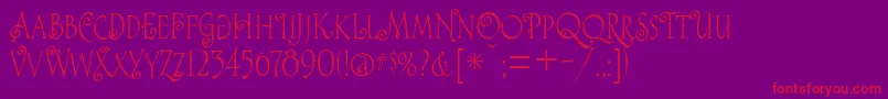 Alice Font – Red Fonts on Purple Background