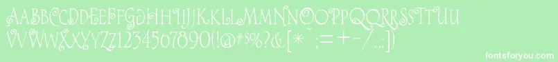 Alice Font – White Fonts on Green Background