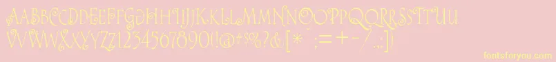 Alice Font – Yellow Fonts on Pink Background