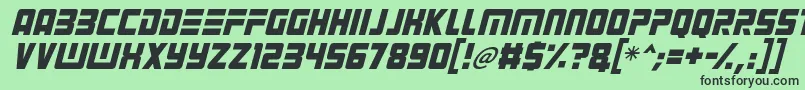 Alien Android Italic Font – Black Fonts on Green Background