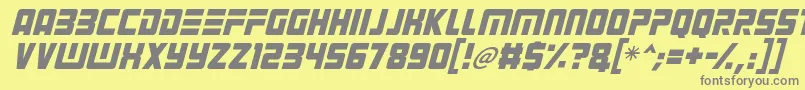 Alien Android Italic Font – Gray Fonts on Yellow Background