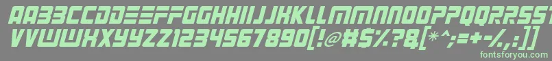 More about Alien Android Italic Font Alien Android Italic Font – Green Fonts on Gray Background