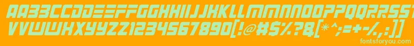 Alien Android Italicフォントについての詳細 フォントAlien Android Italic – オレンジの背景に緑のフォント
