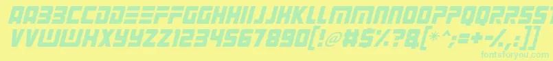 Шрифт Alien Android Italic – зелёные шрифты на жёлтом фоне