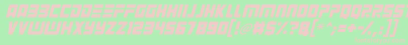 Alien Android Italic Font – Pink Fonts on Green Background