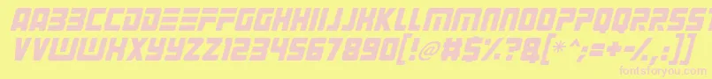 Police Alien Android Italic – polices roses sur fond jaune