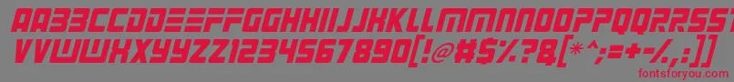 Alien Android Italic Font – Red Fonts on Gray Background