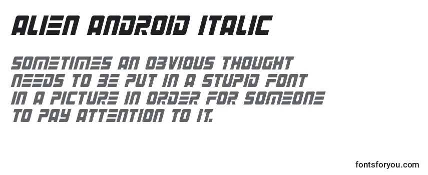 Schriftart Alien Android Italic