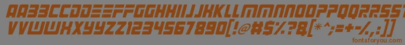 Alien Android Italic-fontti – ruskeat fontit harmaalla taustalla