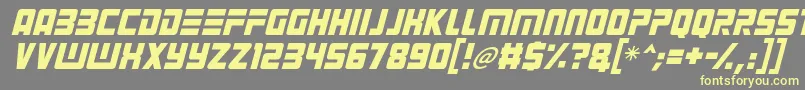 Alien Android Italic Font – Yellow Fonts on Gray Background