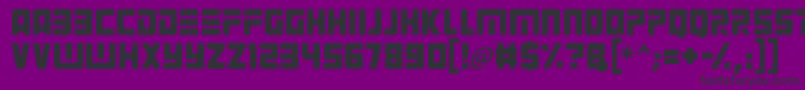 Alien Android-Schriftart – Schwarze Schriften auf violettem Hintergrund