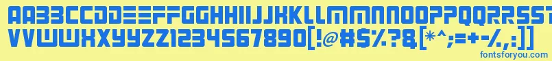 Alien Android Font – Blue Fonts on Yellow Background