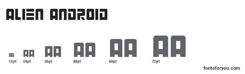Размеры шрифта Alien Android
