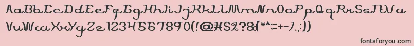 ScriptMachine-fontti – mustat fontit vaaleanpunaisella taustalla