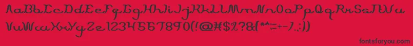 ScriptMachine-Schriftart – Schwarze Schriften auf rotem Hintergrund