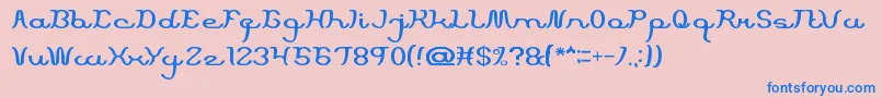 ScriptMachine Font – Blue Fonts on Pink Background