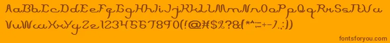 ScriptMachine Font – Brown Fonts on Orange Background