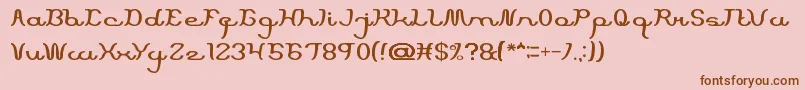 フォントScriptMachine – ピンクの背景に茶色のフォント