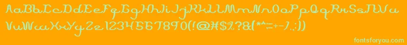 ScriptMachine Font – Green Fonts on Orange Background