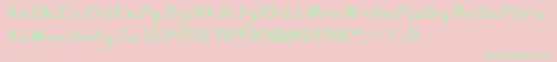 ScriptMachine Font – Green Fonts on Pink Background