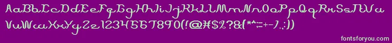 ScriptMachine Font – Green Fonts on Purple Background