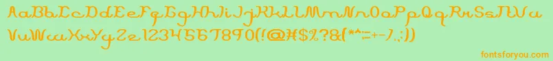 Fonte ScriptMachine – fontes laranjas em um fundo verde
