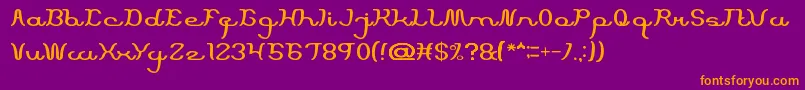 ScriptMachine Font – Orange Fonts on Purple Background