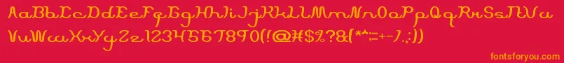 ScriptMachine Font – Orange Fonts on Red Background