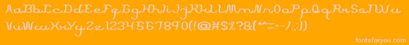 ScriptMachine-Schriftart – Rosa Schriften auf orangefarbenem Hintergrund