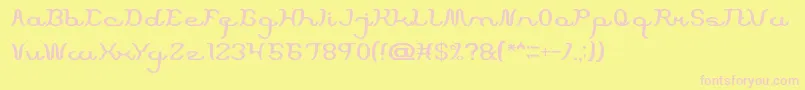 ScriptMachine Font – Pink Fonts on Yellow Background