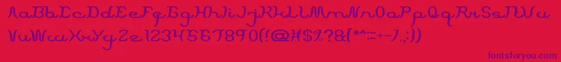 ScriptMachine Font – Purple Fonts on Red Background